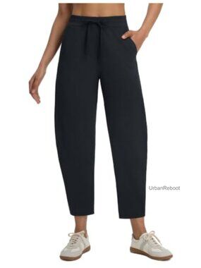 Women's Barrel Pants with Zipper Pockets Drawstring Athletic Lounge Work Travel